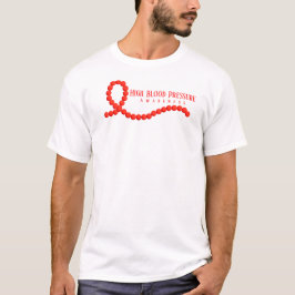 Hoge bloeddruk bewustzijn rode lint kralen t-shirt