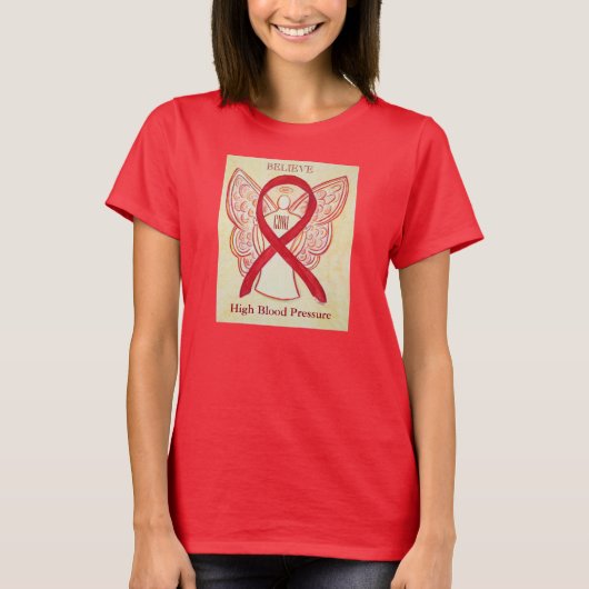 Hoge bloeddruk Rood bewustzijn Shirt lint (Voorkant)