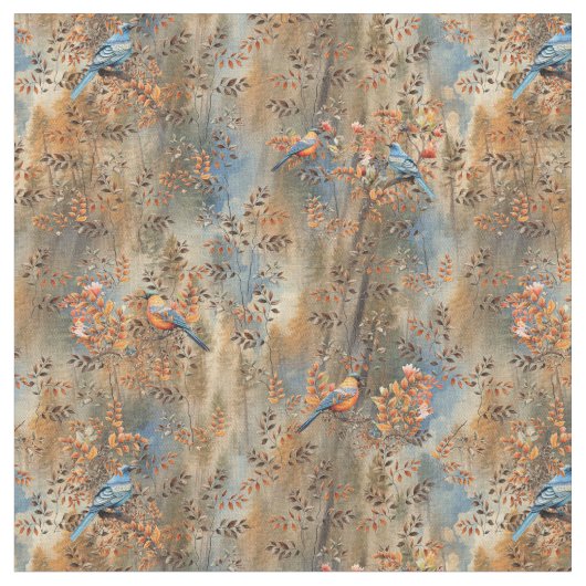 Hoge bomen, de bladeren van de herfst & Blue-Birds Stof (Close Up)