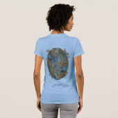 Hoge bomen, de bladeren van de herfst & Blue-Birds T-shirt (Achterkant volledig)
