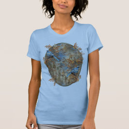 Hoge bomen, de bladeren van de herfst & Blue-Birds T-shirt