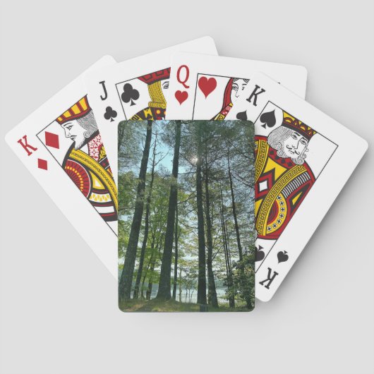Hoge bomen met Appalachian Lake Uitzicht Pokerkaarten (Achterkant)