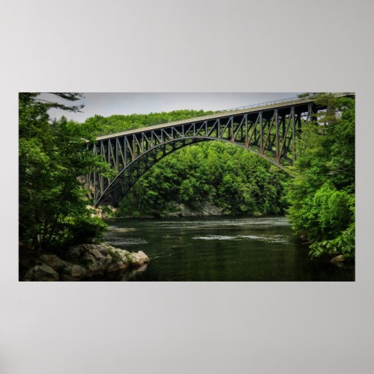 Hoge brug over water poster (Voorkant)