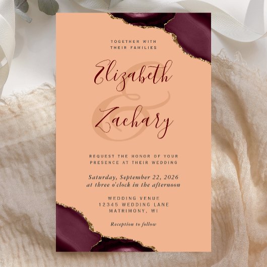 Hoge Budget Bourgondische Agaat Hoeken Perzik Huwe