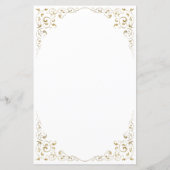 Hoge Budget Gouden Schrift Loof Bruiloft Menu (Achterkant)