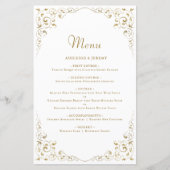 Hoge Budget Gouden Schrift Loof Bruiloft Menu (Voorkant)