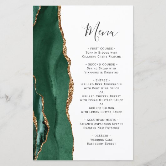 Hoge Budget Smaragdgroene Gouden Agaten Bruiloft (Voorkant)
