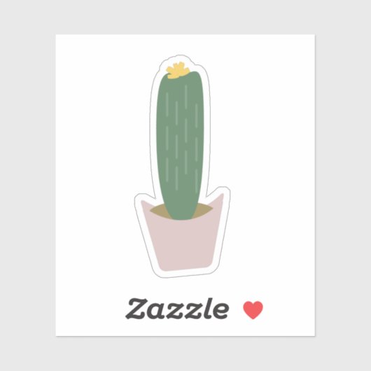 Hoge Cactus Potplant Botanische Cacti Sticker (Vel)