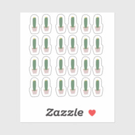 Hoge Cactus Potplant Botanische Cactussen Woestijn Sticker
