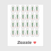 Hoge Cactus Potted Botanische Cactussen Woestijn S Sticker (Vel)