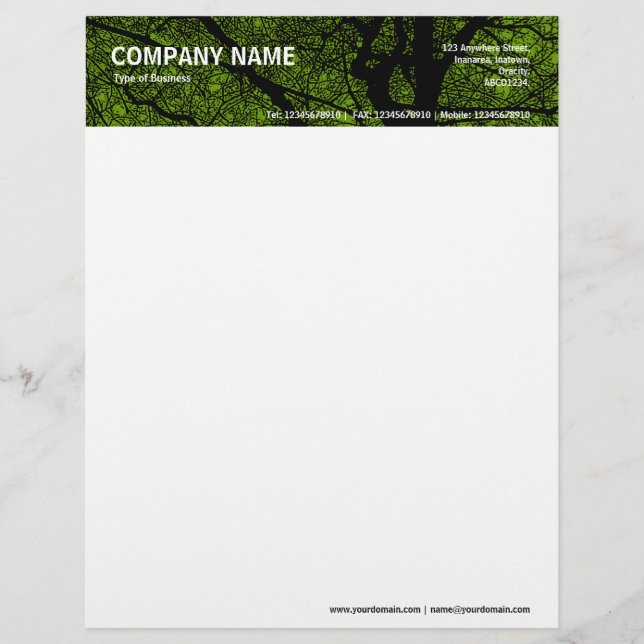 Hoge Contrast Boom - Avocado Groen Briefhoofd (Voorkant)