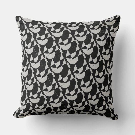 Hoge Contrast Comfort: Modulaire Noir Echo Abstrac Kussen (Voorkant)