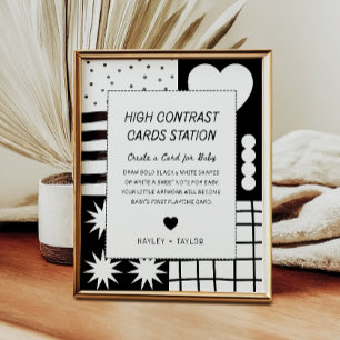 Hoge Contrast Kaarten Station Baby Shower Bord Poster