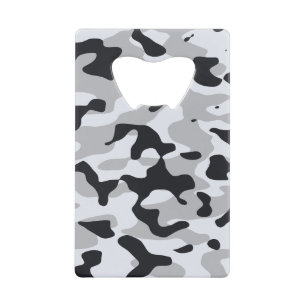 Hoge contrast stedelijke camouflage creditkaart flessenopener