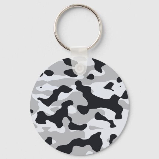 Hoge-contrasten stedelijk camouflagepatroon sleutelhanger (Voorkant)