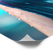 Hoge details RAW kleur dramatische foto Roze haar Poster (Hoek)