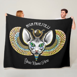 Hoge Egyptische priester Black Magic Sphynx Cat Re Fleece Deken