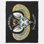 Hoge Egyptische priester Black Magic Sphynx Cat Re Fleece Deken (Voorkant)