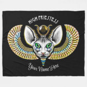 Hoge Egyptische priester Black Magic Sphynx Cat Re Fleece Deken (Voorkant (Horizontaal))