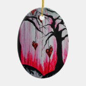 Hoge en Droge Gebroken Hart Bomen Gothic Landschap Keramisch Ornament (Voorkant)