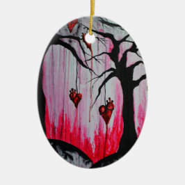 Hoge en Droge Gebroken Hart Bomen Gothic Landschap Keramisch Ornament