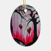 Hoge en Droge Gebroken Hart Bomen Gothic Landschap Keramisch Ornament (Achterkant)