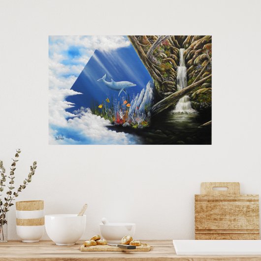 Hoge energieafdruk van olieverf poster (Keuken)