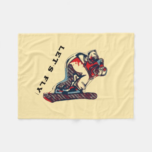 Hoge Flyer! - Snowboarden Fool Fleece Deken (Voorkant (Horizontaal))