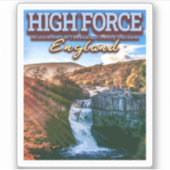 HOGE FORCE WATERFALL - DURHAM ENGLAND UK STICKER (Voorkant)