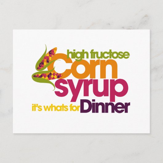 Hoge fructose Corn Syrup Briefkaart (Voorkant)