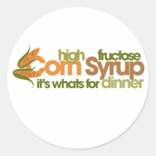 Hoge fructose Corn Syrup Ronde Sticker