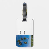 Hoge gebogen palmen bagagelabel (Achterkant verticaal)