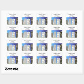 Hoge gebouwen adreswijziging vierkante sticker (Vel)