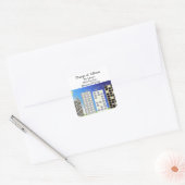 Hoge gebouwen adreswijziging vierkante sticker (Envelop)