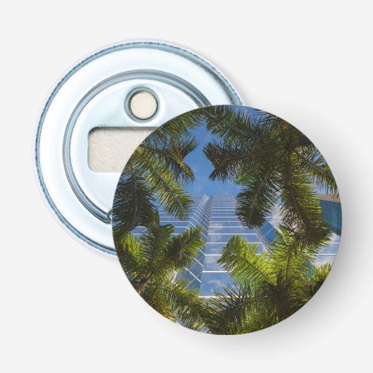 Hoge gebouwen button flesopener (Voorkant)