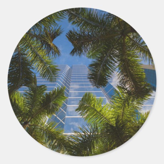 Hoge gebouwen ronde sticker (Voorkant)