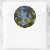 Hoge gebouwen ronde sticker (Tas)