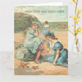 Hoge getijden en goede vibes Groeten Kaart (Gele Bloem)