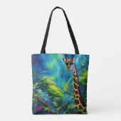 Hoge Giraffe in de boompjes *Personaliseer* Tote Bag (Achterkant)