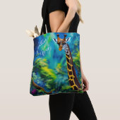 Hoge Giraffe in de boompjes *Personaliseer* Tote Bag (Dichtbij)