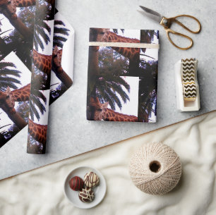 Hoge Giraffe-verhalen Onder De Palmboom, Cadeaupapier