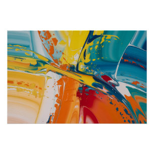 Hoge Glans Abstracte Explosie Perfect Poster