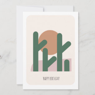 Hoge Groene Woestijn Cactus Verjaardagskaart Kaart