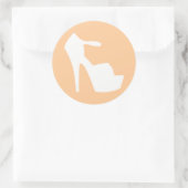 HOGE HAK - POMP HET OP PERZIKEN RONDE STICKER (Tas)