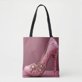 Hoge hak roze designer Mode schoen Tote Bag (Voorkant)