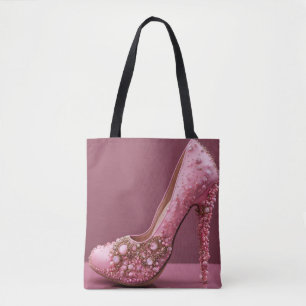 Hoge hak roze designer Mode schoen Tote Bag