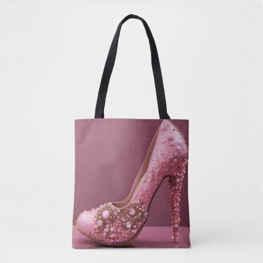 Hoge hak roze designer Mode schoen Tote Bag (Voorkant)