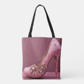 Hoge hak roze designer Mode schoen Tote Bag (Achterkant)