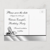 Hoge hak schoen Bewaar de datum Aankondigingskaart (Achterkant)