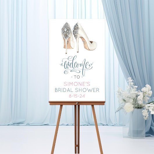 Hoge Hak Schoen Bruiloft Feest Welkom Bord Poster